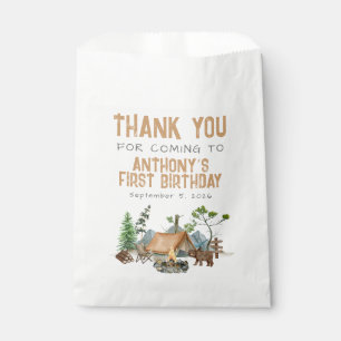 One Happy Camper Watercolor Woodland 1st Birthday Favour Bags