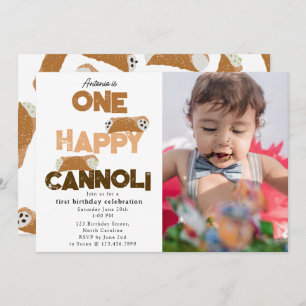 One Happy Cannoli Invite 1st  First Birthday Photo
