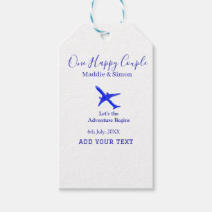 One happy Couple let's adventure begins wedding co Gift Tags