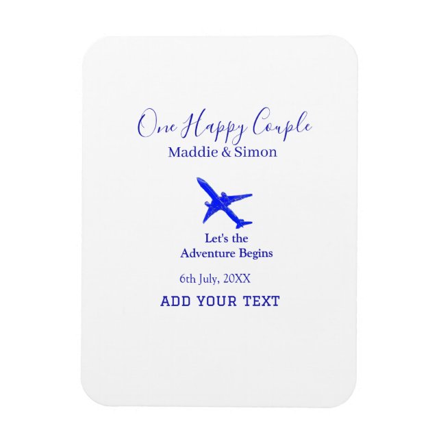 One happy Couple let's adventure begins wedding co Magnet (Vertical)
