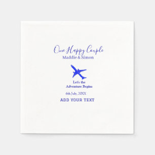 One happy Couple let's adventure begins wedding co Napkin