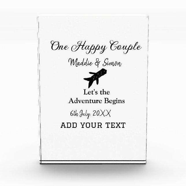 One happy Couple let's adventure begins wedding co Photo Block (Front)
