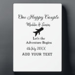 One happy Couple let's adventure begins wedding co Plaque<br><div class="desc">Design</div>