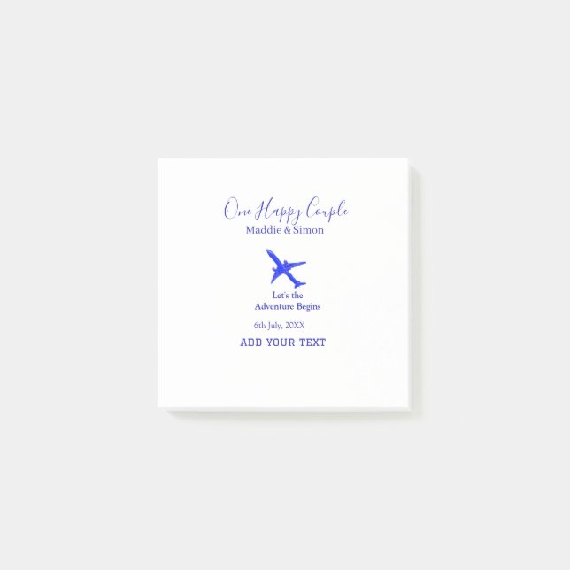 One happy Couple let's adventure begins wedding co Post-it Notes (Front)