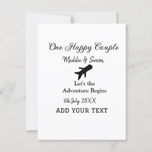 One happy Couple let's adventure begins wedding co Postcard
