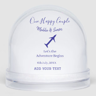 One happy Couple let's adventure begins wedding co Snowglobe
