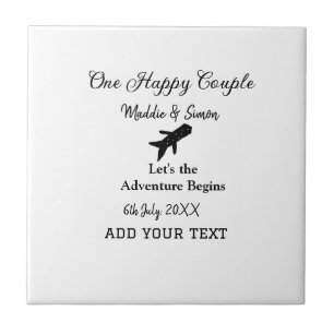 One happy Couple let's adventure begins wedding co Tile