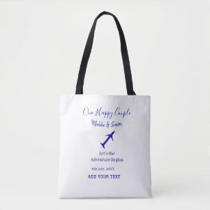 One happy Couple let's adventure begins wedding co Tote Bag