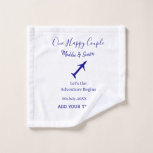 One happy Couple let's adventure begins wedding co Wash Cloth