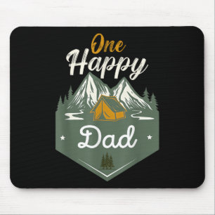 One Happy Dad Camper Birthday Boy Camping Matching Mouse Mat
