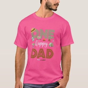One Happy Dad Camper First Birthday Camping Party T-Shirt