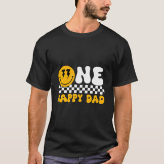 One Happy Dad Dude Tee Shirt 1St Birthday Party