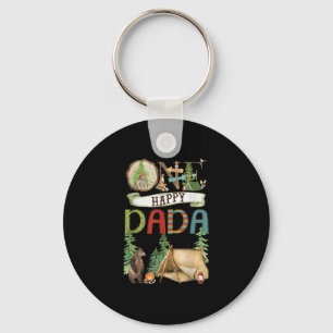 One Happy Dada Camper First Birthday Camng Bear Key Ring