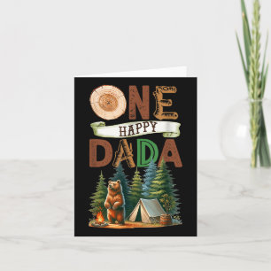 One Happy Dada Camper First Birthday Camping Bear Card