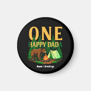 One Happy Dada First Birthday Bear Camping Funny Magnet