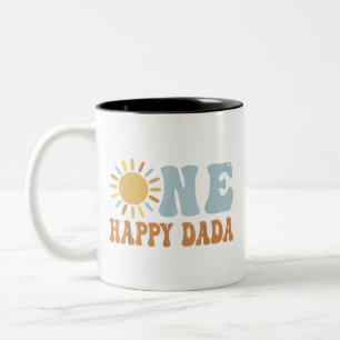 One Happy Dada of The Birthday First Trip Around t Two-Tone Coffee Mug