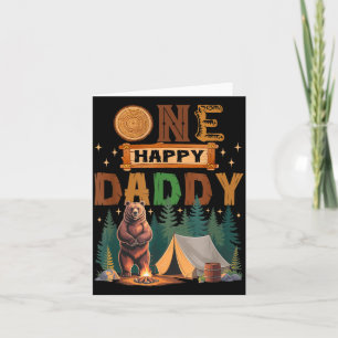 One Happy Daddy Camper 1st Birthday Camng Bear  Card