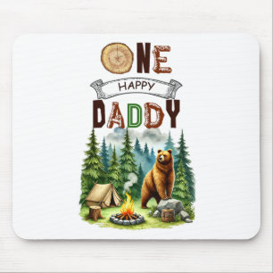 One Happy Daddy Camper First Birthday Camping Bear Mouse Mat