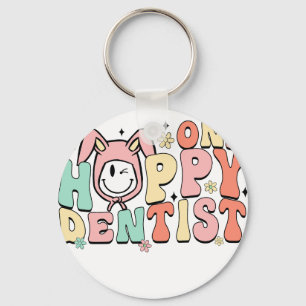 one happy dentist, retro, vintage key ring