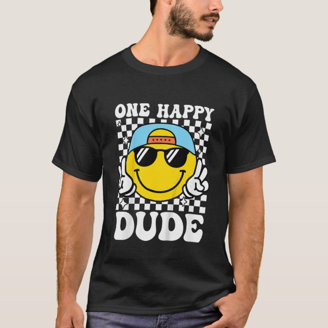 One Happy Dude 1st Birthday Family Matching  T-Shirt (Front)