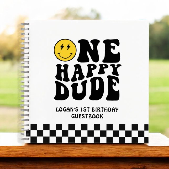 One Happy Dude 1st Birthday Guestbook Notebook (Creator Uploaded)