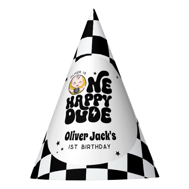 One Happy Dude 1st Birthday Party Hat (Front)