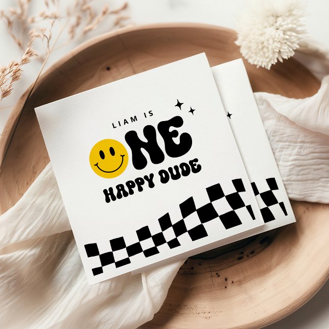 ONE Happy Dude 1st Birthday Party Napkins (Creator Uploaded)