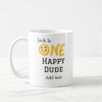 One happy dude 1st happy Birthday smiley yellow