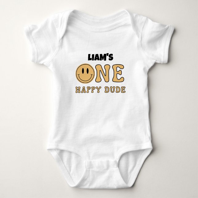 ONE HAPPY DUDE  BABY BODYSUIT (Front)