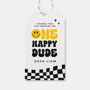 ONE Happy Dude Birthday Cropped favour tag