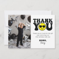 One Happy Dude Birthday Flat Photo Thank You Card