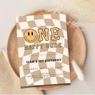 ONE HAPPY DUDE BIRTHDAY INVITATION