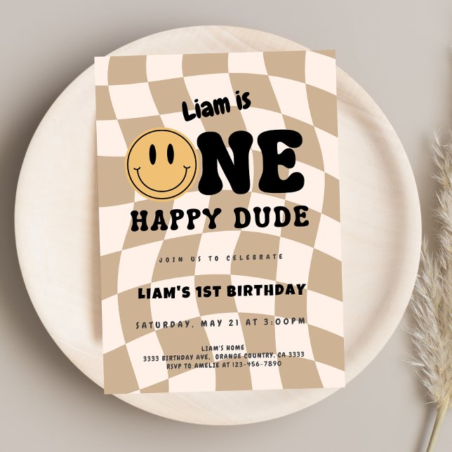 One Happy Dude Birthday Invitation (Creator Uploaded)