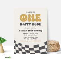 One Happy Dude Birthday Invitation • Happy Dude