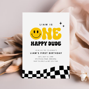 ONE Happy Dude Birthday Party Invitation