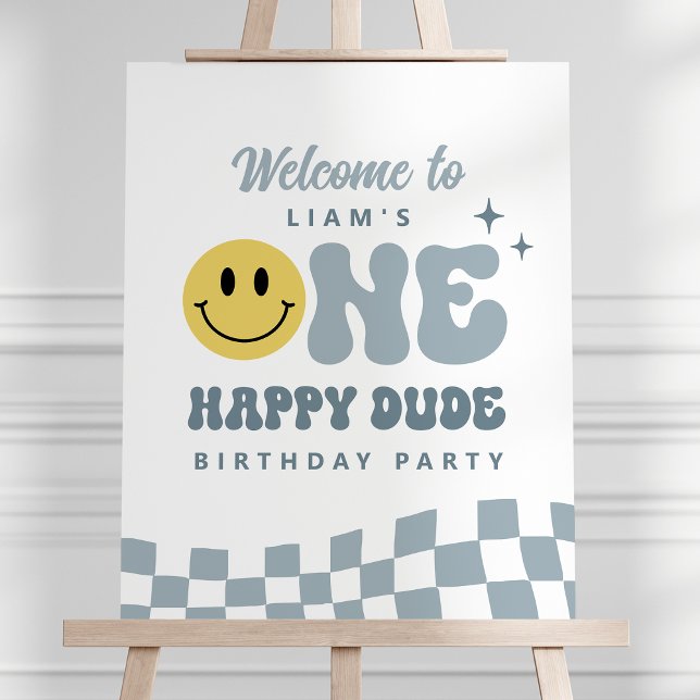 ONE Happy Dude Birthday Party Welcome Sign (Creator Uploaded)