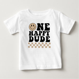One Happy Dude Birthday Shirt in Tan