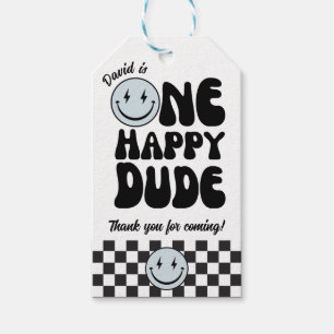 One Happy Dude Blue Emoji Birthday  Gift Tags