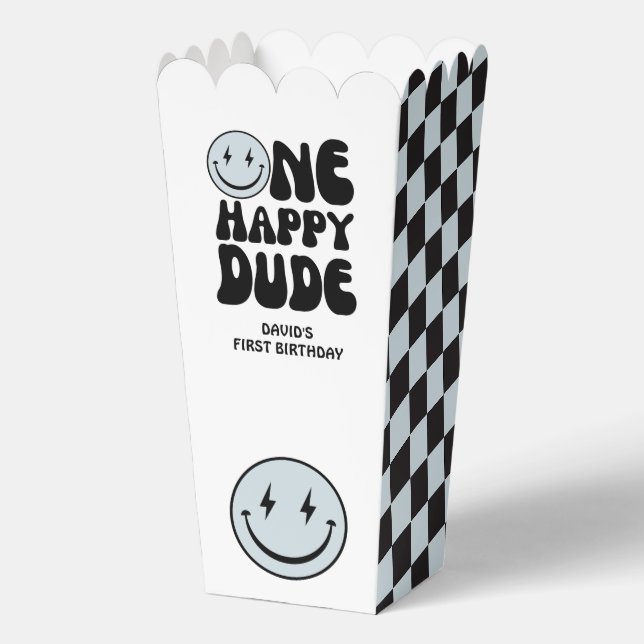 One Happy Dude Blue Happy Face Favour Box (Front)