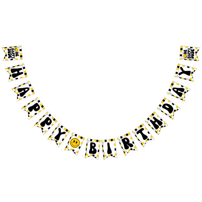  One Happy Dude Boy 1st Birthday Bunting (All)