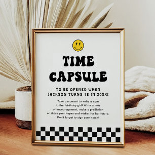 One Happy Dude Boy 1st Birthday Time Capsule Sign