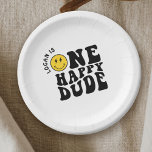 One Happy Dude Boy First Birthday Party Paper Plate<br><div class="desc">One Happy Dude Boy First Birthday Party Paper Plates</div>