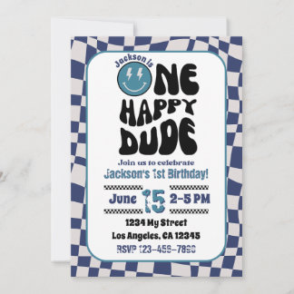 One Happy Dude Boy's Birthday Party Invitation
