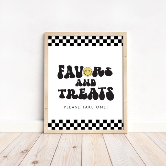 One Happy Dude | Boys Happy Face Favours Table Poster (Available for print & instant digital download!)
