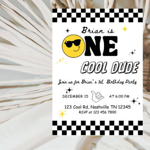 One Happy Dude – Cool & Fun Boy 1st Birthday Party Invitation
