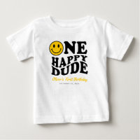One Happy Dude Custom Smile Face Boy 1st Birthday