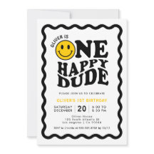 One Happy Dude | Cute Happy Face Boy 1st Birthday