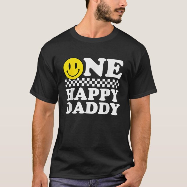One Happy Dude Daddy 1st Birthday Family Matching  T-Shirt (Front)