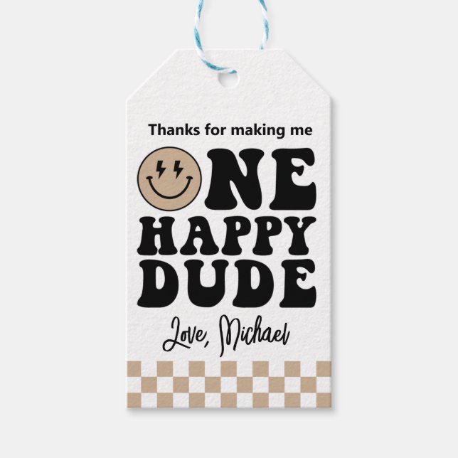 One Happy Dude Favour Tags (Front)