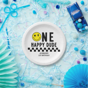 One Happy Dude First Birthday Paper Plate